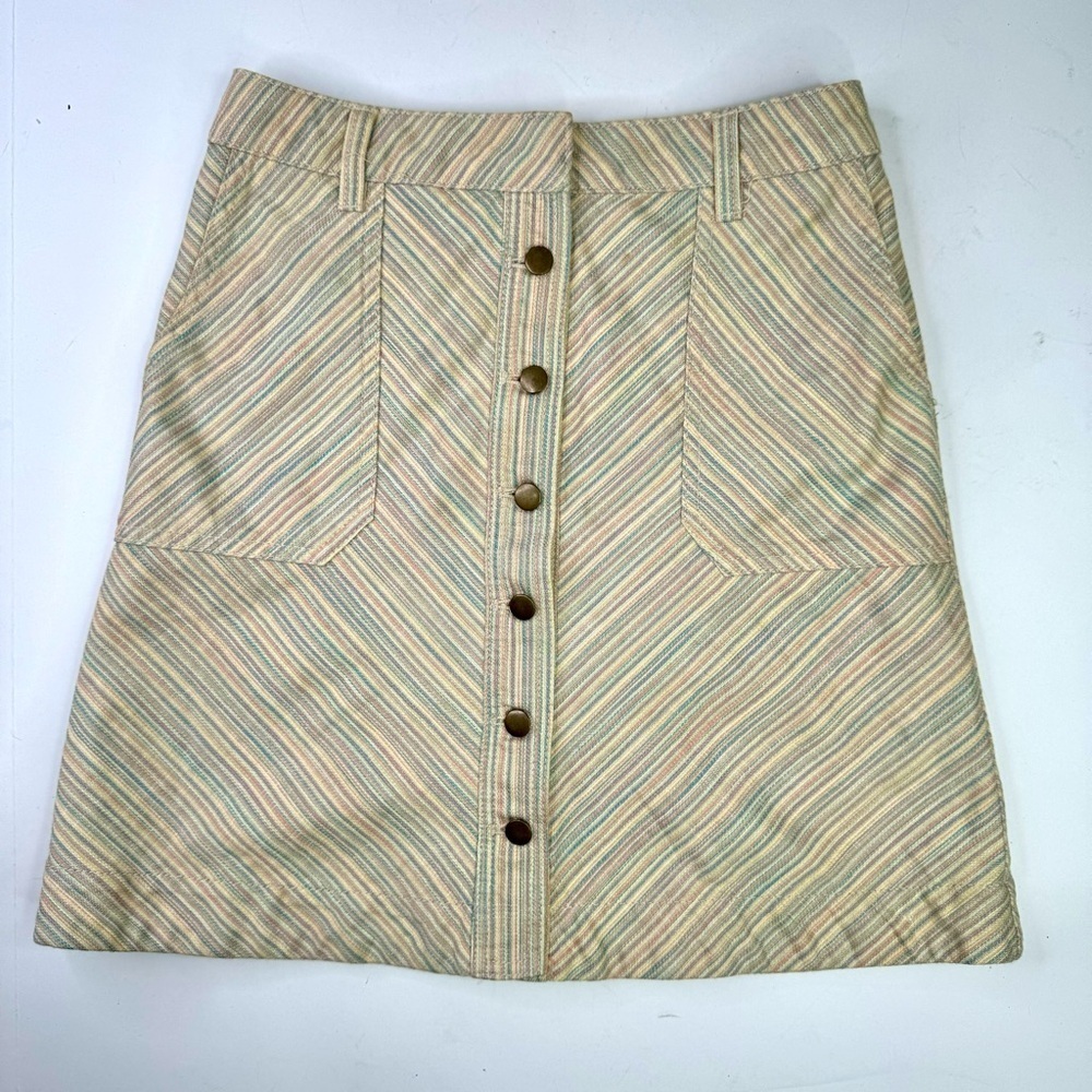 Pilcro And The Letterpress Anthropologie A-Line Skirt Pastel Rainbow Chino 2